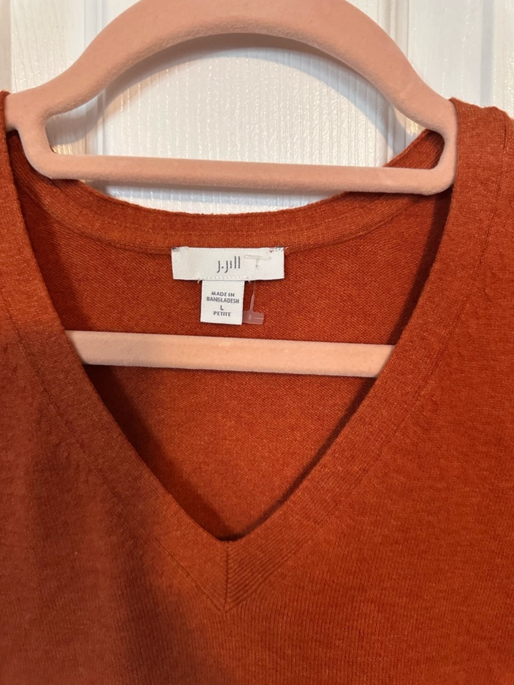J. Jill Women’s V-Neck Orange Sweater - Picture 3 of 7